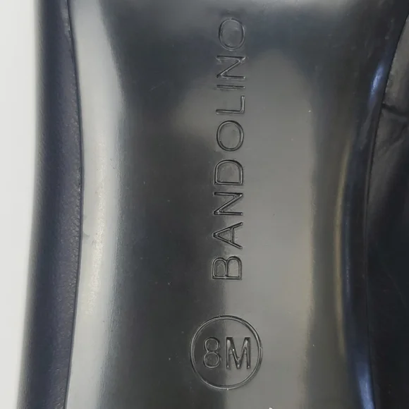 Bandolino Azia black leather block heel with front bow detail shoe in a size 8 - Picture 8 of 9